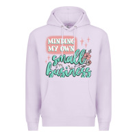 Lilac minding my own small business Premium Hoodie - MaliasSmallBusiness