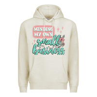 Oatmeal Heather minding my own small business Premium Hoodie - MaliasSmallBusiness