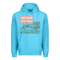 Ocean Blue minding my own small business Premium Hoodie - MaliasSmallBusiness