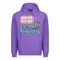 Purple minding my own small business Premium Hoodie - MaliasSmallBusiness
