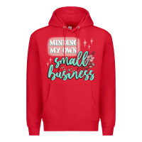 Red minding my own small business Premium Hoodie - MaliasSmallBusiness