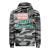 Slate Camo minding my own small business Premium Hoodie - MaliasSmallBusiness