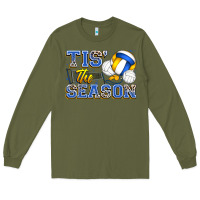Army Green tis' the season volleyball Long Sleeve Tee - Zillion Design Studio