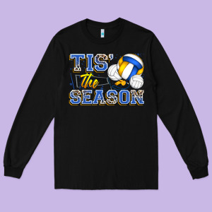 Tis' The Season Volleyball Long Sleeve Tee Designed By Zillion Design Studio