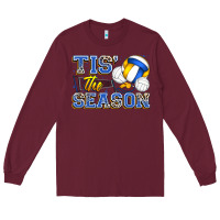 Burgundy tis' the season volleyball Long Sleeve Tee - Zillion Design Studio