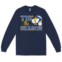 Navy tis' the season volleyball Long Sleeve Tee - Zillion Design Studio