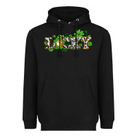 Black lucky with gnome and  shamrocks Heavyweight Hoodie - AdoDesignShop