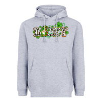 Heather Grey lucky with gnome and  shamrocks Heavyweight Hoodie - AdoDesignShop