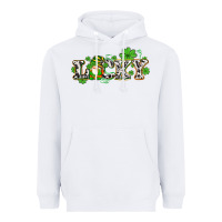 White lucky with gnome and  shamrocks Heavyweight Hoodie - AdoDesignShop
