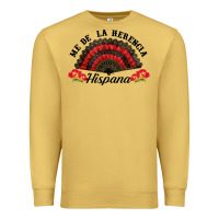Antique Gold me de la herencia hispana hand fan Premium Sweatshirt - BundleAndBundleShop