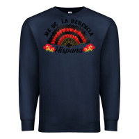 Navy me de la herencia hispana hand fan Premium Sweatshirt - BundleAndBundleShop