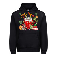 Black cup of chocolate and cookies Urban Hoodie - MaliasSmallBusiness