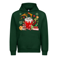 Forest Green cup of chocolate and cookies Urban Hoodie - MaliasSmallBusiness