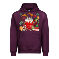 Mauve Wine cup of chocolate and cookies Urban Hoodie - MaliasSmallBusiness