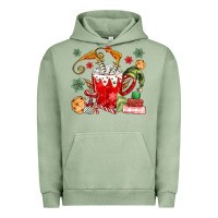 Pigment Oil Green cup of chocolate and cookies Urban Hoodie - MaliasSmallBusiness