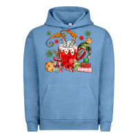 Pigment Pebble Blue cup of chocolate and cookies Urban Hoodie - MaliasSmallBusiness