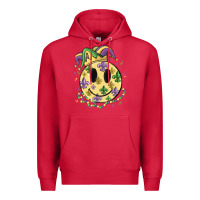 Cardinal smiley face mardi gras Premium Hoodie - MaliasSmallBusiness