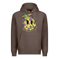 Coffee smiley face mardi gras Premium Hoodie - MaliasSmallBusiness