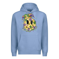 Colony Blue smiley face mardi gras Premium Hoodie - MaliasSmallBusiness