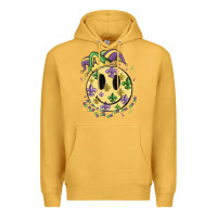 Mustard smiley face mardi gras Premium Hoodie - MaliasSmallBusiness