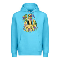 Ocean Blue smiley face mardi gras Premium Hoodie - MaliasSmallBusiness