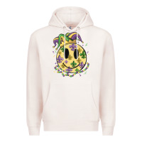Pale Pink smiley face mardi gras Premium Hoodie - MaliasSmallBusiness