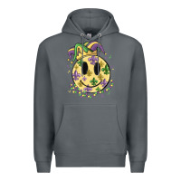 Rock smiley face mardi gras Premium Hoodie - MaliasSmallBusiness