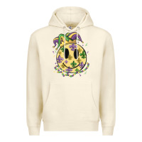 Sandshell smiley face mardi gras Premium Hoodie - MaliasSmallBusiness