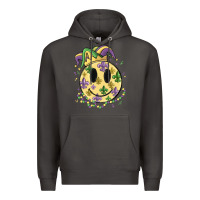 Smoke smiley face mardi gras Premium Hoodie - MaliasSmallBusiness
