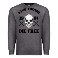 Charcoal Heather Live Young Die Free Premium Sweatshirt - Bettercallsaul