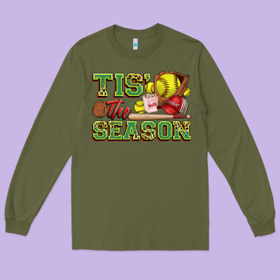 Tis' The Season Softball Long Sleeve Tee Designed By Zillion Design Studio
