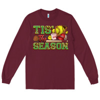 Burgundy tis' the season softball Long Sleeve Tee - Zillion Design Studio
