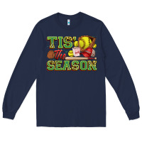 Navy tis' the season softball Long Sleeve Tee - Zillion Design Studio