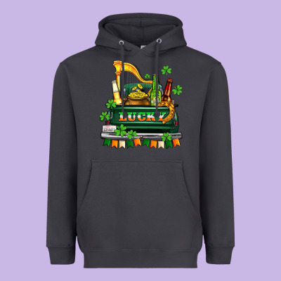 Lucky Truck With Flags And Beers Heavyweight Hoodie Designed By Adodesignshop