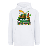 White lucky truck with flags and beers Heavyweight Hoodie - AdoDesignShop