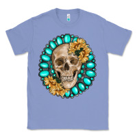 Colony Blue skull with gemstone and sunflower Classic Tee - RanaPortraitStore