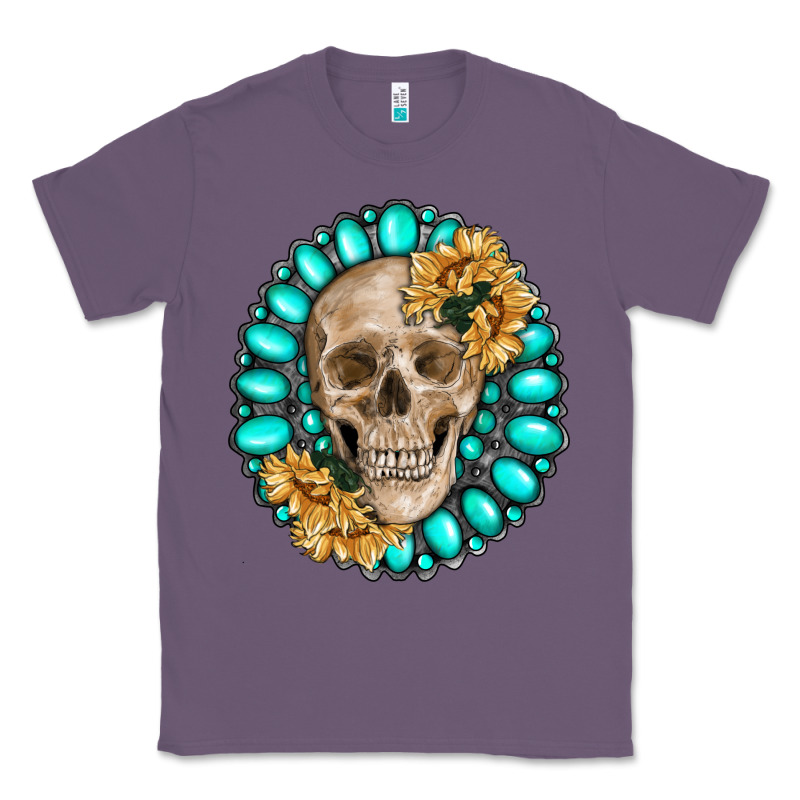 Skull With Gemstone And Sunflower Classic Tee by RanaPortraitStore | Teevron