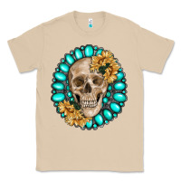 Mushroom skull with gemstone and sunflower Classic Tee - RanaPortraitStore