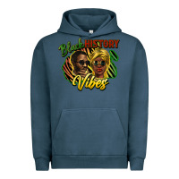 Pigment Midnight Navy black history vibes Urban Hoodie - NancyCooperArtShop