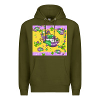Army Green mardi gras lips Premium Hoodie - MaliasSmallBusiness