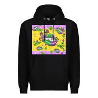 Black mardi gras lips Premium Hoodie - MaliasSmallBusiness