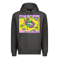 Charcoal Heather mardi gras lips Premium Hoodie - MaliasSmallBusiness