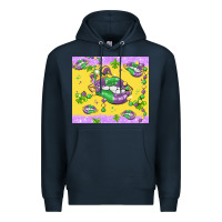 Navy mardi gras lips Premium Hoodie - MaliasSmallBusiness