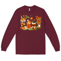 Burgundy fall nurse coffee cups Long Sleeve Tee - texasbilliewilder