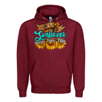 Burgundy she's a sunflower beautiful fierce free Zipper Hoodie - HRA Design Shop