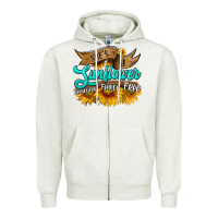 Oatmeal Heather she's a sunflower beautiful fierce free Zipper Hoodie - HRA Design Shop