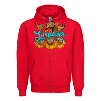 Red she's a sunflower beautiful fierce free Zipper Hoodie - HRA Design Shop