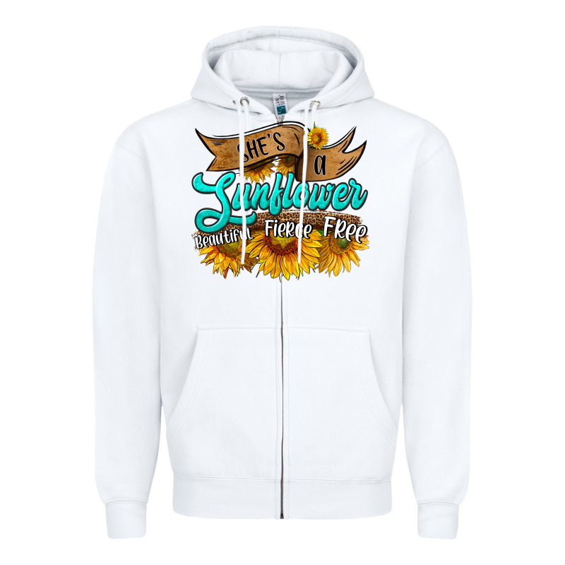 She's A Sunflower Beautiful Fierce Free Zipper Hoodie by HRA Design Shop | Teevron