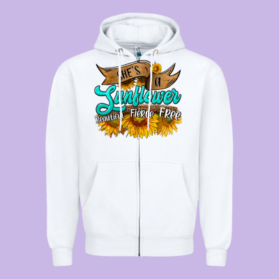 She's A Sunflower Beautiful Fierce Free Zipper Hoodie Designed By Hra Design Shop