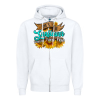 White she's a sunflower beautiful fierce free Zipper Hoodie - HRA Design Shop